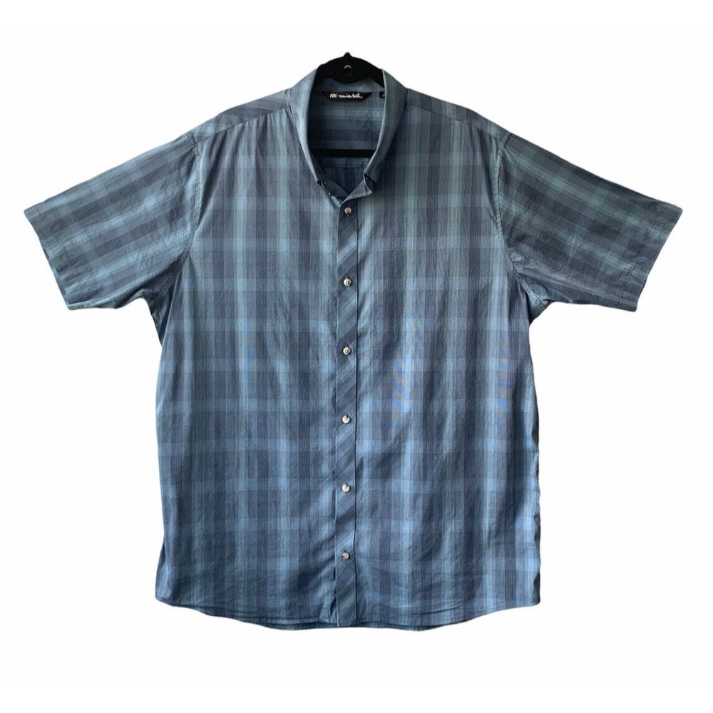 Travis Mathew Mens GOLF Plaid Stretchy Shirt 2XL 70% Cotton 26% Nylon 4% Spandex